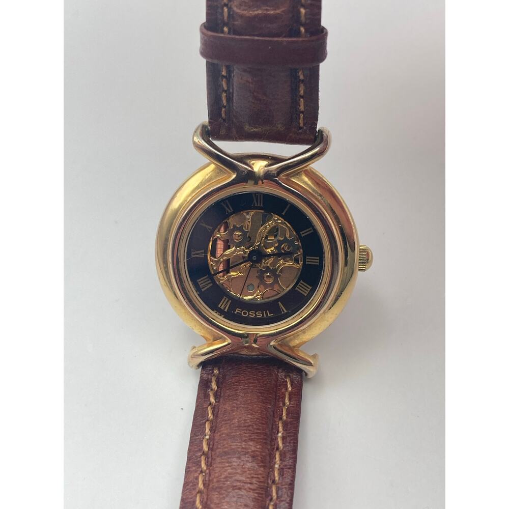 Fossil Women's Skeleton Watch 27mm - Fresh Battery - Adjustable Leather SK-4912 - Picture 5 of 15